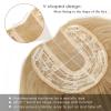 imageNAYOO Wavy Synthetic Clip In Hair Topper for Thinning Hair  20inch Natural Black Adds VolumeChampagne Blonde with Highlights