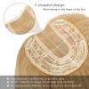imageNAYOO Wavy Synthetic Clip In Hair Topper for Thinning Hair  20inch Natural Black Adds VolumeChampagne Blonde with Highlights