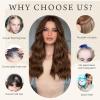 imageNAYOO Wavy Synthetic Clip In Hair Topper for Thinning Hair  20inch Natural Black Adds VolumeChestnut Brown