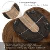 imageNAYOO Wavy Synthetic Clip In Hair Topper for Thinning Hair  20inch Natural Black Adds VolumeChestnut Brown