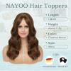 imageNAYOO Wavy Synthetic Clip In Hair Topper for Thinning Hair  20inch Natural Black Adds VolumeChestnut Brown