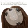 imageNAYOO Wavy Synthetic Clip In Hair Topper for Thinning Hair  20inch Natural Black Adds VolumeChestnut Brown
