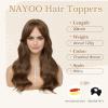 imageNAYOO Wavy Synthetic Clip In Hair Topper for Thinning Hair  20inch Natural Black Adds VolumeChestnut Brown