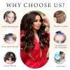 imageNAYOO Wavy Synthetic Clip In Hair Topper for Thinning Hair  20inch Natural Black Adds VolumeDark Brown Mix Light Brown