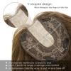 imageNAYOO Wavy Synthetic Clip In Hair Topper for Thinning Hair  20inch Natural Black Adds VolumeLight Brown Mix Blonde