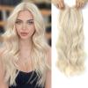 imageNAYOO Wavy Synthetic Clip In Hair Topper for Thinning Hair  20inch Natural Black Adds VolumePlatinum Blonde