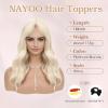 imageNAYOO Wavy Synthetic Clip In Hair Topper for Thinning Hair  20inch Natural Black Adds VolumePlatinum Blonde