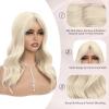 imageNAYOO Wavy Synthetic Clip In Hair Topper for Thinning Hair  20inch Natural Black Adds VolumePlatinum Blonde