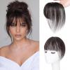 imageNAYOO Bangs Hair Clip 100 Real Human Hair Toppers 3603D Cover Clip in Bangs Hair pieces Wispy Bangs for Women French Bangs for Daily WearMedium BrownBrown Black