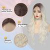imageNAYOO Long Black Wig for Women  26 Inch Long Black Hair Wigs Natural Looking Black Long Wig Heat Resistant Black Wavy Wigs for Halloween Cosplay CostumeLight Blonde with Dark Roots