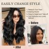 imageNAYOO Long Black Wig for Women  26 Inch Long Black Hair Wigs Natural Looking Black Long Wig Heat Resistant Black Wavy Wigs for Halloween Cosplay CostumeBlack