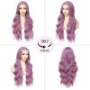 imageNAYOO Long Black Wig for Women  26 Inch Long Black Hair Wigs Natural Looking Black Long Wig Heat Resistant Black Wavy Wigs for Halloween Cosplay CostumePurple
