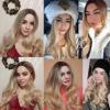 imageNAYOO Long Black Wig for Women  26 Inch Long Black Hair Wigs Natural Looking Black Long Wig Heat Resistant Black Wavy Wigs for Halloween Cosplay CostumeBlonde