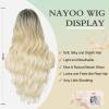imageNAYOO Long Black Wig for Women  26 Inch Long Black Hair Wigs Natural Looking Black Long Wig Heat Resistant Black Wavy Wigs for Halloween Cosplay CostumePlatinum Blonde