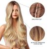 imageNAYOO Long Black Wig for Women  26 Inch Long Black Hair Wigs Natural Looking Black Long Wig Heat Resistant Black Wavy Wigs for Halloween Cosplay CostumeBlonde