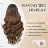 imageNAYOO Long Black Wig for Women  26 Inch Long Black Hair Wigs Natural Looking Black Long Wig Heat Resistant Black Wavy Wigs for Halloween Cosplay CostumeBrown Ombre