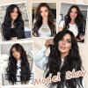 imageNAYOO Long Black Wig for Women  26 Inch Long Black Hair Wigs Natural Looking Black Long Wig Heat Resistant Black Wavy Wigs for Halloween Cosplay CostumeBlack
