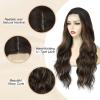 imageNAYOO Long Black Wig for Women  26 Inch Long Black Hair Wigs Natural Looking Black Long Wig Heat Resistant Black Wavy Wigs for Halloween Cosplay CostumeCaramel Brownie