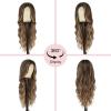 imageNAYOO Long Black Wig for Women  26 Inch Long Black Hair Wigs Natural Looking Black Long Wig Heat Resistant Black Wavy Wigs for Halloween Cosplay CostumeLight Brown Hair With Balayage Highlights