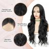 imageNAYOO Long Black Wig for Women  26 Inch Long Black Hair Wigs Natural Looking Black Long Wig Heat Resistant Black Wavy Wigs for Halloween Cosplay CostumeBlack