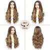 imageNAYOO Long Black Wig for Women  26 Inch Long Black Hair Wigs Natural Looking Black Long Wig Heat Resistant Black Wavy Wigs for Halloween Cosplay CostumeMixed Blonde
