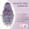 imageNAYOO Long Black Wig for Women  26 Inch Long Black Hair Wigs Natural Looking Black Long Wig Heat Resistant Black Wavy Wigs for Halloween Cosplay CostumeOmbre Purple