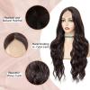 imageNAYOO Long Black Wig for Women  26 Inch Long Black Hair Wigs Natural Looking Black Long Wig Heat Resistant Black Wavy Wigs for Halloween Cosplay CostumeNatural Brown