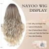 imageNAYOO Long Black Wig for Women  26 Inch Long Black Hair Wigs Natural Looking Black Long Wig Heat Resistant Black Wavy Wigs for Halloween Cosplay CostumeSandy Blonde