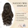 imageNAYOO Long Black Wig for Women  26 Inch Long Black Hair Wigs Natural Looking Black Long Wig Heat Resistant Black Wavy Wigs for Halloween Cosplay CostumeCaramel Brownie