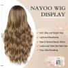 imageNAYOO Long Black Wig for Women  26 Inch Long Black Hair Wigs Natural Looking Black Long Wig Heat Resistant Black Wavy Wigs for Halloween Cosplay CostumeMixed Blonde