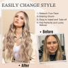 imageNAYOO Long Black Wig for Women  26 Inch Long Black Hair Wigs Natural Looking Black Long Wig Heat Resistant Black Wavy Wigs for Halloween Cosplay CostumeSandy Blonde