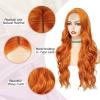 imageNAYOO Long Black Wig for Women  26 Inch Long Black Hair Wigs Natural Looking Black Long Wig Heat Resistant Black Wavy Wigs for Halloween Cosplay CostumeOrange