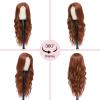 imageNAYOO Long Black Wig for Women  26 Inch Long Black Hair Wigs Natural Looking Black Long Wig Heat Resistant Black Wavy Wigs for Halloween Cosplay CostumeAuburn