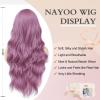 imageNAYOO Long Black Wig for Women  26 Inch Long Black Hair Wigs Natural Looking Black Long Wig Heat Resistant Black Wavy Wigs for Halloween Cosplay CostumePurple