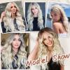 imageNAYOO Long Black Wig for Women  26 Inch Long Black Hair Wigs Natural Looking Black Long Wig Heat Resistant Black Wavy Wigs for Halloween Cosplay CostumeLight Blonde with Dark Roots