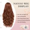 imageNAYOO Long Black Wig for Women  26 Inch Long Black Hair Wigs Natural Looking Black Long Wig Heat Resistant Black Wavy Wigs for Halloween Cosplay CostumeAuburn