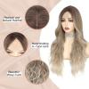 imageNAYOO Long Black Wig for Women  26 Inch Long Black Hair Wigs Natural Looking Black Long Wig Heat Resistant Black Wavy Wigs for Halloween Cosplay CostumeSandy Blonde