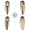 imageNAYOO Long Black Wig for Women  26 Inch Long Black Hair Wigs Natural Looking Black Long Wig Heat Resistant Black Wavy Wigs for Halloween Cosplay CostumePlatinum Blonde