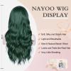 imageNAYOO Long Black Wig for Women  26 Inch Long Black Hair Wigs Natural Looking Black Long Wig Heat Resistant Black Wavy Wigs for Halloween Cosplay CostumeGreen