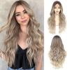 imageNAYOO Long Black Wig for Women  26 Inch Long Black Hair Wigs Natural Looking Black Long Wig Heat Resistant Black Wavy Wigs for Halloween Cosplay CostumeSandy Blonde