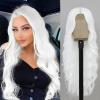 imageNAYOO Long Black Wig for Women  26 Inch Long Black Hair Wigs Natural Looking Black Long Wig Heat Resistant Black Wavy Wigs for Halloween Cosplay CostumeWhite