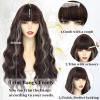imageNAYOO Dirty Blonde Wave Wig with Bangs Heat Resistant Long Wavy Synthetic Hair for Women for Daily Use Party Halloween Dirty Blonde24InchBrown mixed Blonde