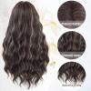 imageNAYOO Dirty Blonde Wave Wig with Bangs Heat Resistant Long Wavy Synthetic Hair for Women for Daily Use Party Halloween Dirty Blonde24InchBrown mixed Blonde