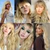 imageNAYOO Dirty Blonde Wave Wig with Bangs Heat Resistant Long Wavy Synthetic Hair for Women for Daily Use Party Halloween Dirty Blonde24InchDirty Blonde