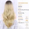 imageNAYOO Dirty Blonde Wave Wig with Bangs Heat Resistant Long Wavy Synthetic Hair for Women for Daily Use Party Halloween Dirty Blonde24InchDirty Blonde