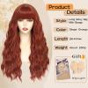 imageNAYOO Dirty Blonde Wave Wig with Bangs Heat Resistant Long Wavy Synthetic Hair for Women for Daily Use Party Halloween Dirty Blonde24InchGinger orange