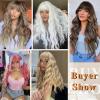 imageNAYOO Dirty Blonde Wave Wig with Bangs Heat Resistant Long Wavy Synthetic Hair for Women for Daily Use Party Halloween Dirty Blonde24InchOmbre Blonde