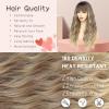 imageNAYOO Dirty Blonde Wave Wig with Bangs Heat Resistant Long Wavy Synthetic Hair for Women for Daily Use Party Halloween Dirty Blonde24InchOmbre Blonde