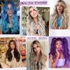 imageNAYOO Dirty Blonde Wave Wig with Bangs Heat Resistant Long Wavy Synthetic Hair for Women for Daily Use Party Halloween Dirty Blonde24InchOmbre Dark Purple