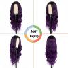 imageNAYOO Dirty Blonde Wave Wig with Bangs Heat Resistant Long Wavy Synthetic Hair for Women for Daily Use Party Halloween Dirty Blonde24InchOmbre Dark Purple